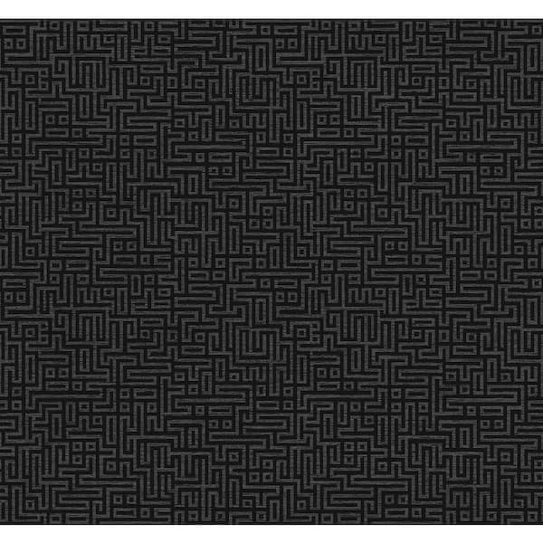 Seabrook Designs Onyx Rockefeller Maze Paper Unpasted Nonwoven Wallpaper Roll 60.75 sq. ft.