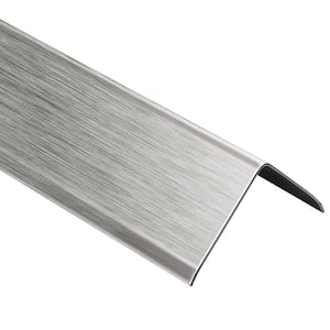 ECK-K Brushed Stainless Steel 9/16 in. x 8 ft. 2-1/2 in. Metal Corner Tile Edging Trim