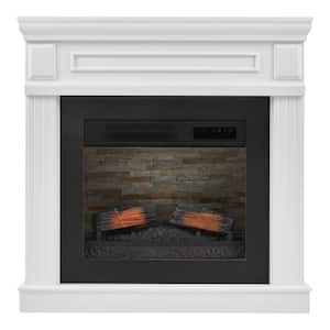 Grantley 41 in. W Freestanding Electric Fireplace Mantel in White