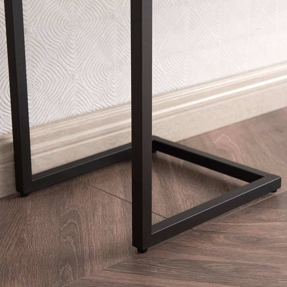 Errol 55" Blackened Bronze Console Table with Faux Marble Top