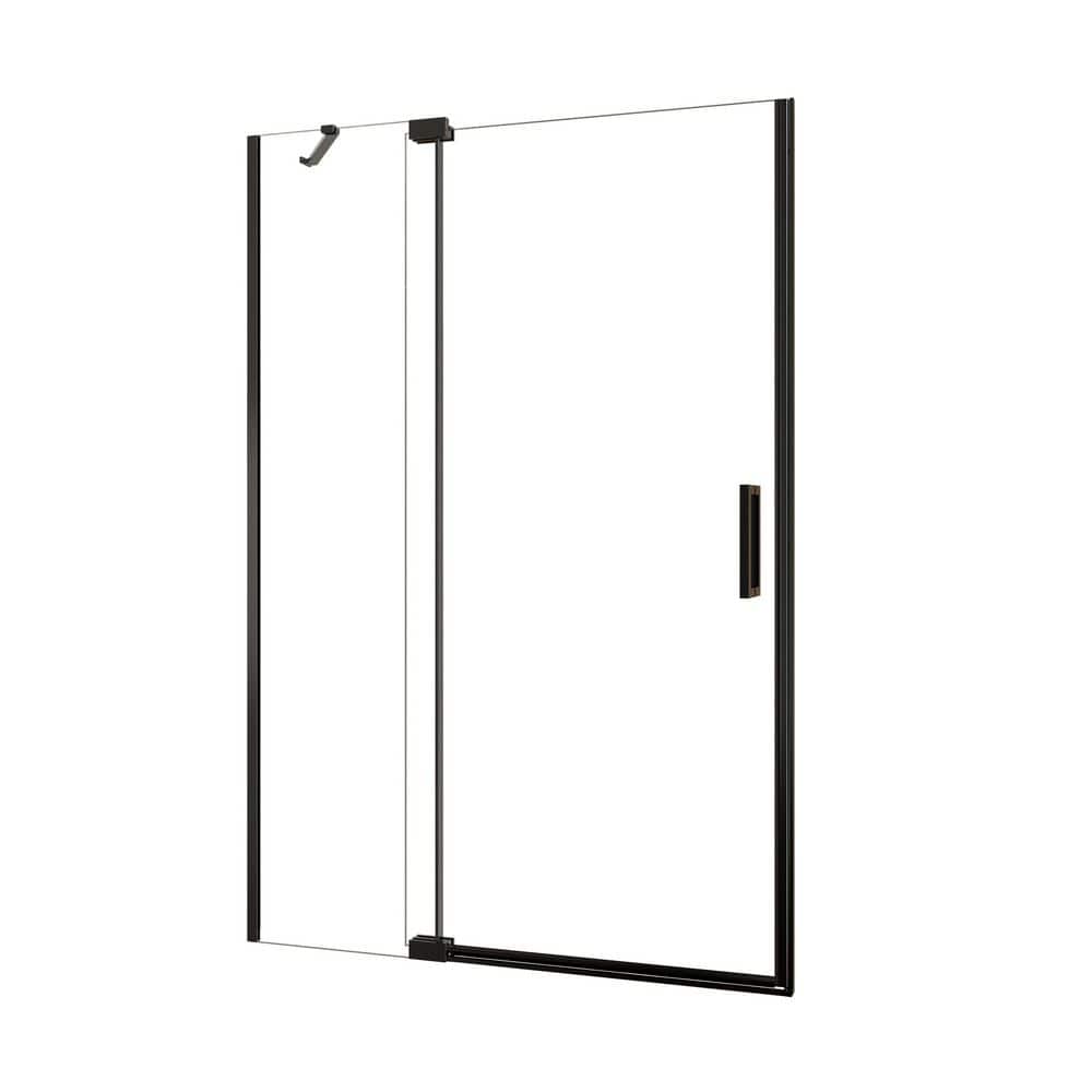 44-48 in. W x 70 in. H Pivot Semi-Frameless Shower Door in Matte Black with 1/4 in. Clear Tempered Glass price history on PriceWatchPro