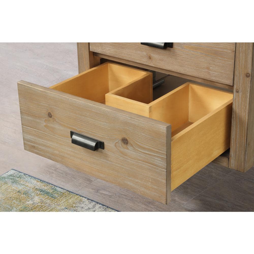 Kane 24" Weathered Fir Floating Bathroom Vanity with Ceramic Sink