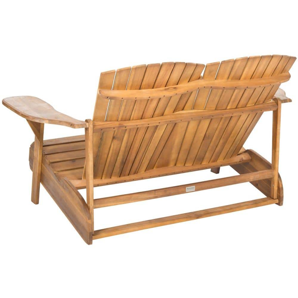 Hantom Transitional 57'' Brown Acacia Wood Adirondack Loveseat