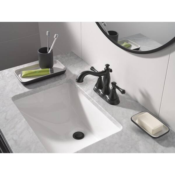 Delta Cassidy 4 in. Centerset Double Handle Bathroom Sink Faucet