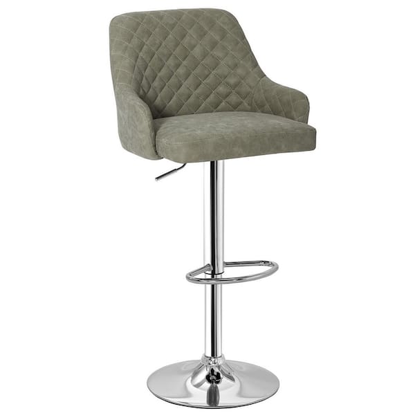 Swivel Bar Stools (Set of 4) with Back, Adjustable 37.4 in. Green Bar Chairs for Kitchen Island, Metal Barstool