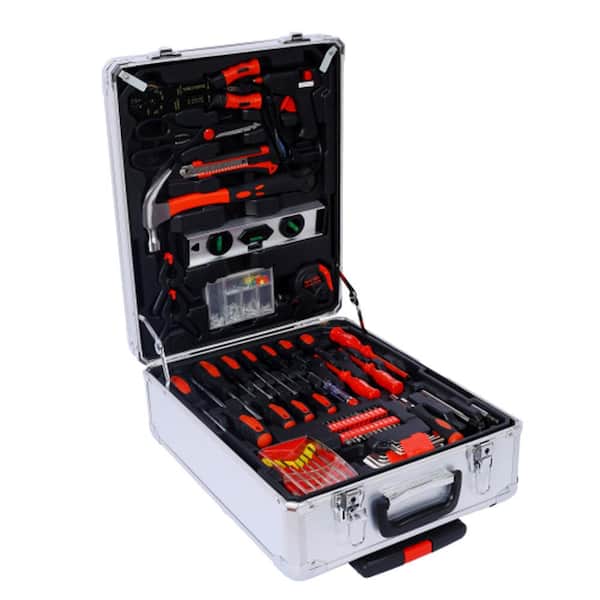899-Pieces Home Repair Tool Set Kit for Men, Rolling Toolbox Storage Case with 4 Drawers for Maintenance, Silver