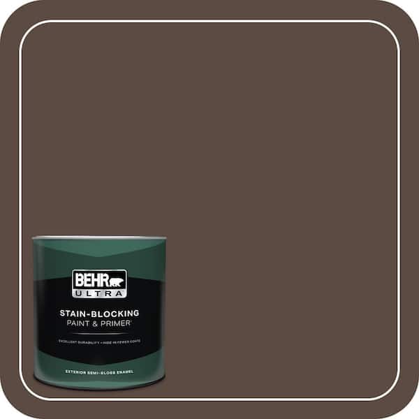 BEHR ULTRA 1 qt. #PMD-91 Iced Espresso Semi-Gloss Enamel Exterior Paint & Primer