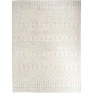 Astra Machine Washable Ivory 4 ft. x 6 ft. Moroccan Transitional Area Rug