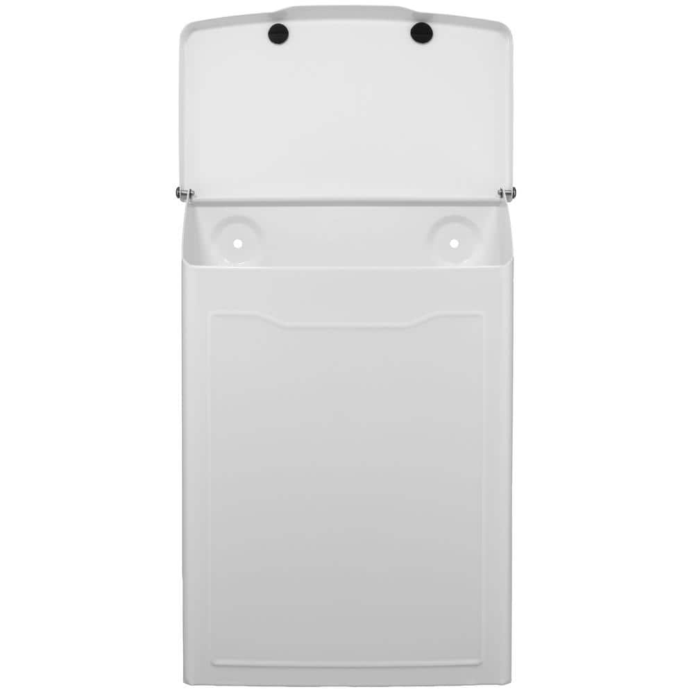 White Steel Modern Wall Mount Mailbox, Small