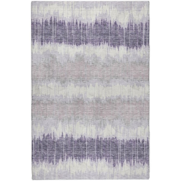 Dream Shag Premium Machine Washable Abstract ADS755 Lavender 10 ft. x 14 ft. Area Rug