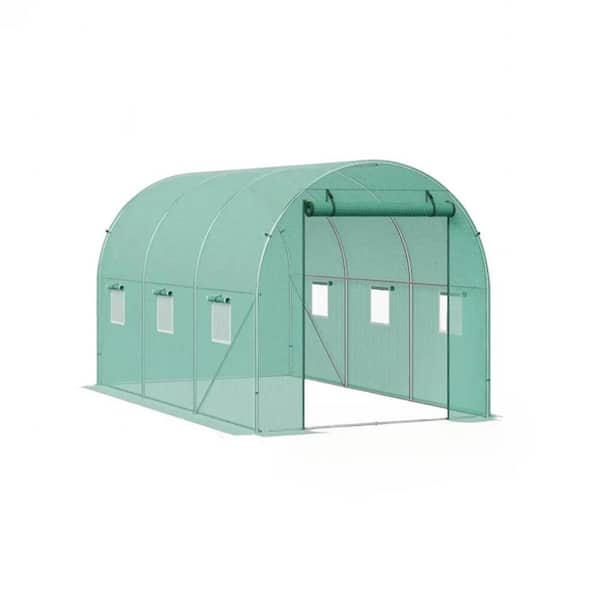 ESILOO 135.6 inx76. 8 inx75. 6 in. Walk-in Greenhouse-Galvanized Frame, Weatherproof PE Cover