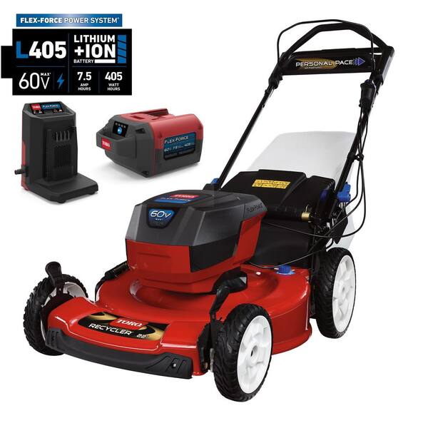 Toro 22 in. Recycler 60-Volt Lithium-Ion Cordless Battery Walk Behind Personal Pace Mower - 7.5 Ah Battery/Charger Included