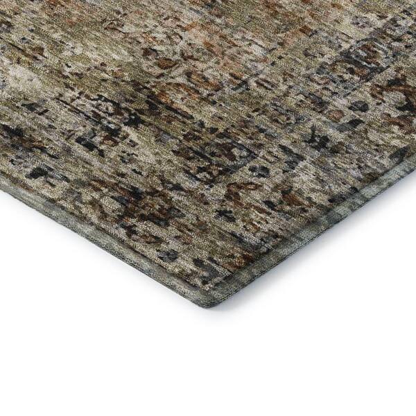 Mayfield Premium Machine Washable Abstract AMF2170 Copper 2 ft. x 7 ft. Runner Rug