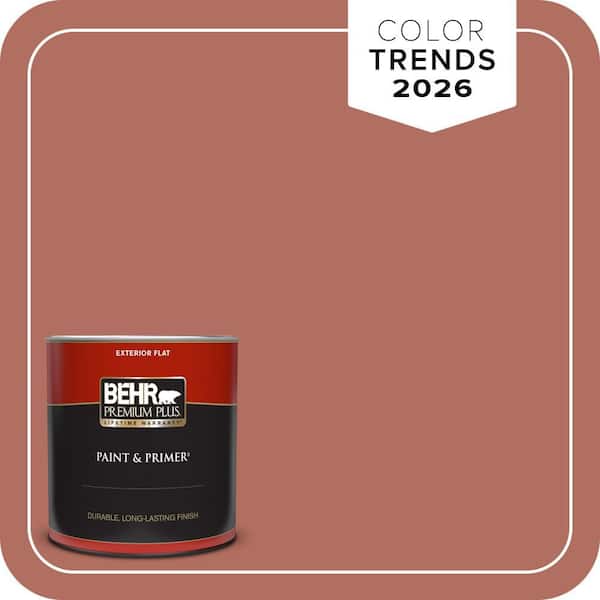 BEHR PREMIUM PLUS 1 qt. #PPU2-12 Terra Cotta Urn Flat Exterior Paint & Primer