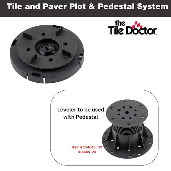 The Tile Doctor 914768-72 Black Center Tile Auto Leveling Head for Adjustable Pedestal for Tile and Paver Pedestal System 72-Pack