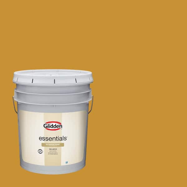 Glidden Essentials 5 gal. PPG1209-7 Mecca Gold Flat/Matte Exterior Paint