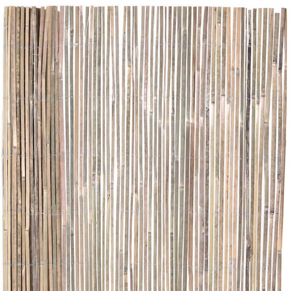 Backyard X-Scapes 6 ft. H x 6 ft. L Natural Raw Split Bamboo Slat Fence