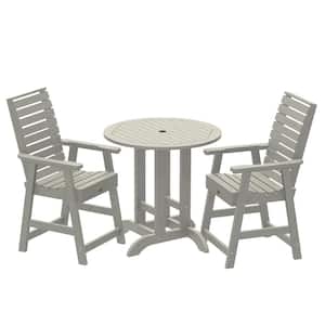 Glennville Harbor Gray Counter Height Plastic Outdoor Dining Set in Harbor Gray Set of 2