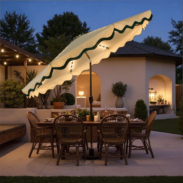 10 solar patio umbrella Above Feet LED Aluminum Market The Above prevents loose parts 10 Foot Patio Umbrella with