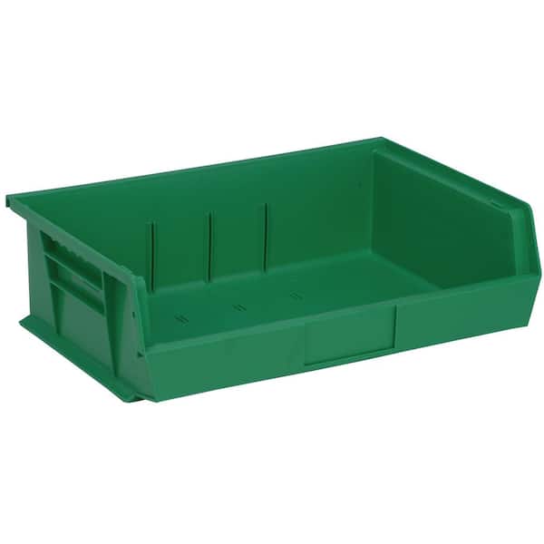 QUANTUM STORAGE SYSTEMS Ultra Series 7.77 qt. Stack and Hang Bin in Green (6-Pack)
