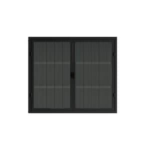 27.56 in. W x 9.06 in. D x 23.62 in. H Bathroom Storage Wall Cabinet in Matte Black with 3-tier and Glass Doors