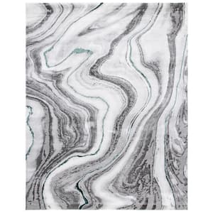 Craft Gray/Green 9 ft. x 12 ft. Marbled Abstract Area Rug