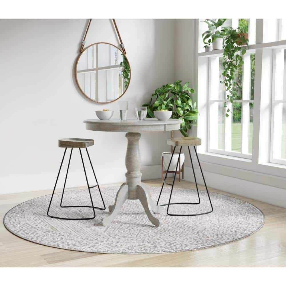 Fairview 30" Natural Driftwood Round Pedestal Bar Table