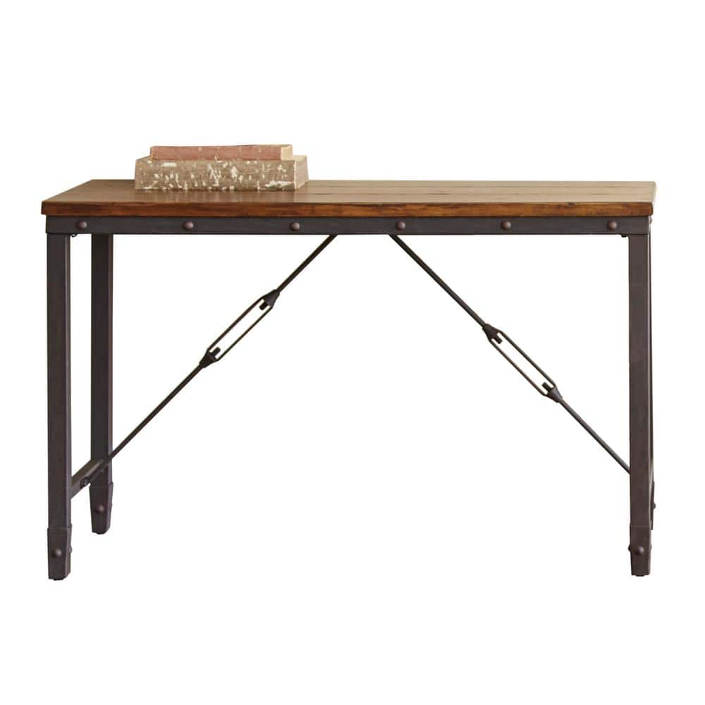 Ashford 48 in. Antique Honey/Iron Industrial Standard Rectangle Wood Consol