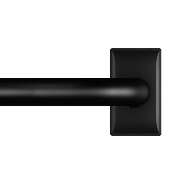 72 in. - 144 in. Adjustable 1 in. Wraparound Single Curtain Rod in Matte Black