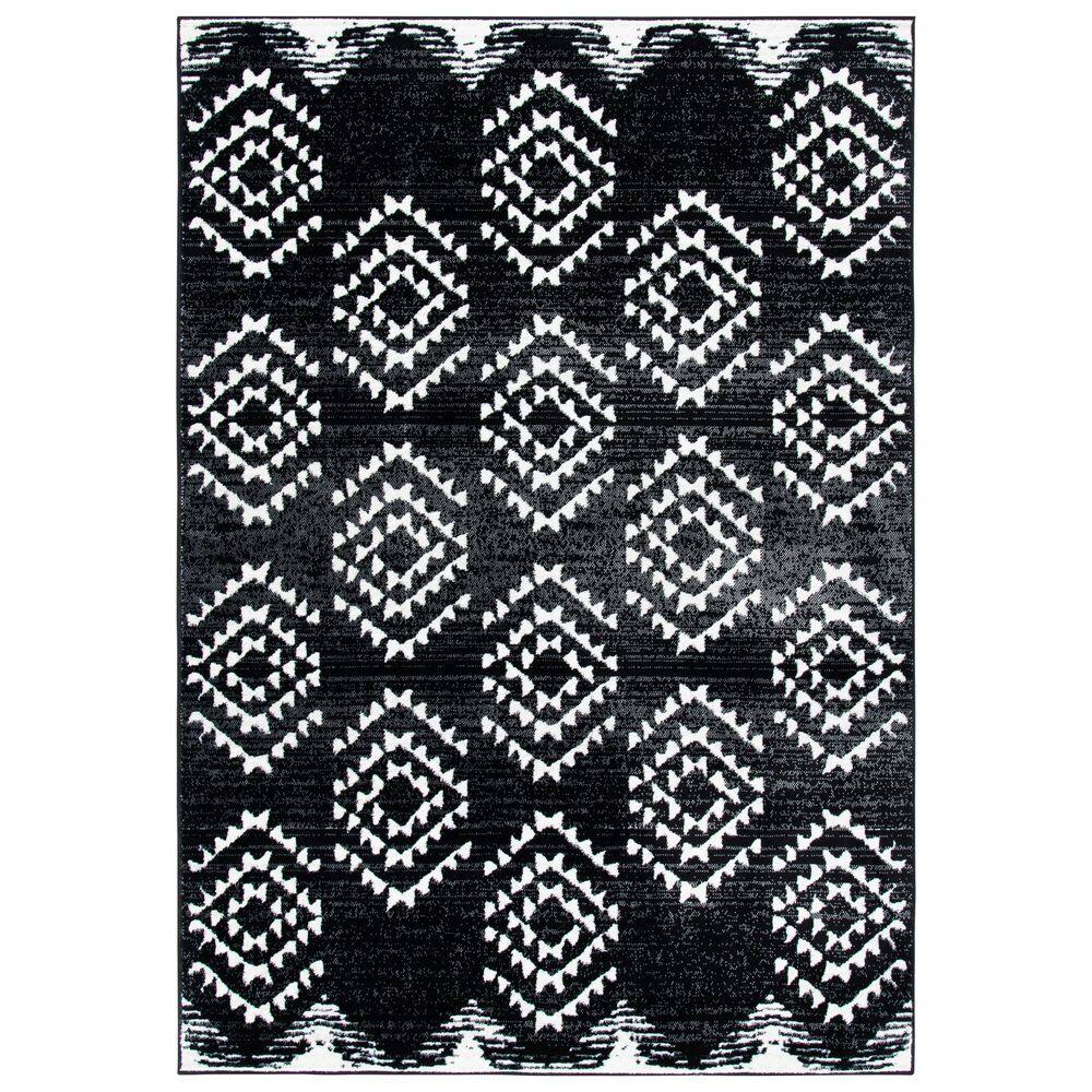 Skyler 3 ft. x 5 ft. Black/Ivory Striped Geometric Area Rug price history on PriceWatchPro