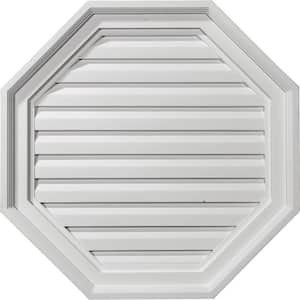22 in. x 22 in. Octagon Primed Polyurethane Paintable Gable Louver Vent Non-Functional