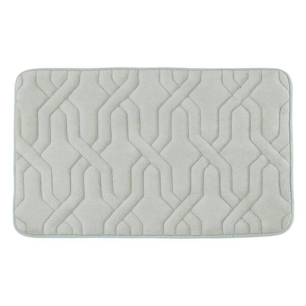 BounceComfort Drona Light Gray 20 in. x 32 in. Memory Foam Bath Mat