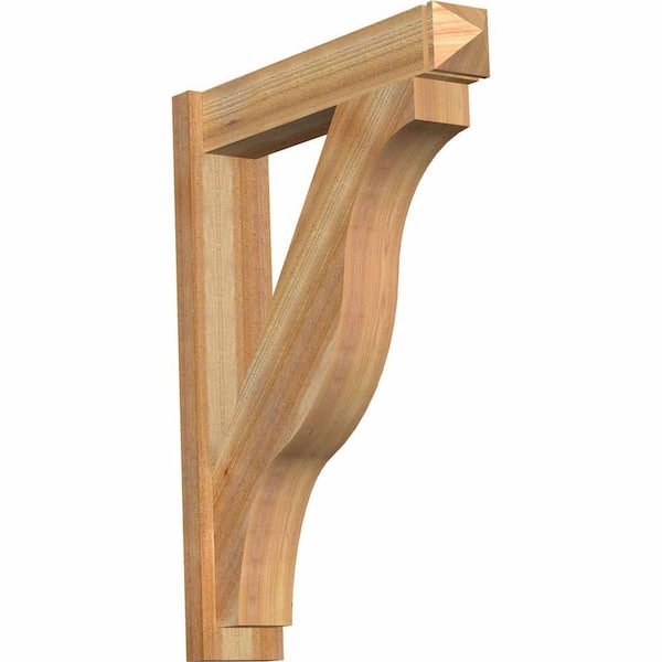 Ekena Millwork 6 in. x 36 in. x 28 in. Western Red Cedar Fuston Arts and Crafts Rough Sawn Outlooker