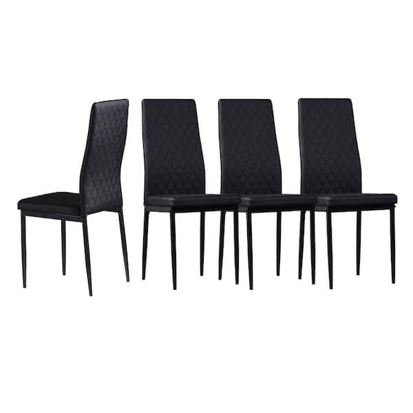 black dining chairs with metal legs