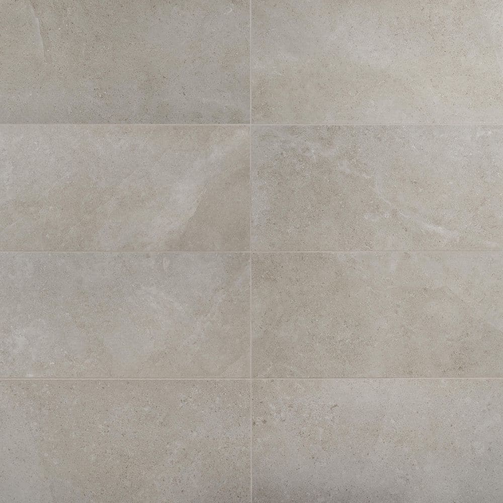 Iris 24" x 12" Matte Gray Porcelain Floor and Wall Tile