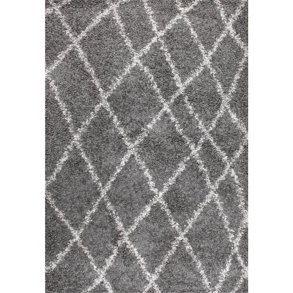 Alvera Plush Shag Gray 4 ft. x 6 ft. Area Rug