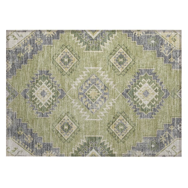 Chantille Machine Washable Indoor/Outdoor Abstract ACN3011 Aloe 2 ft. x 3 ft. Accent Rug