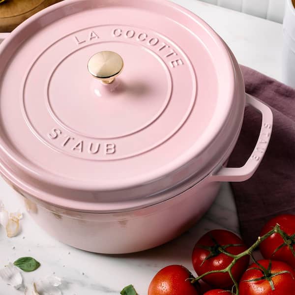 STAUB Cast Iron 7-qt Round Enameled Cast Iron Dutch Oven - Peony