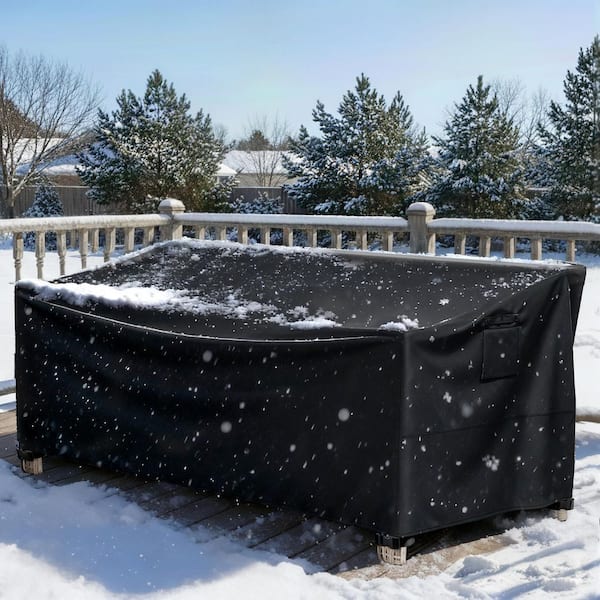 600D Waterproof Oxford Patio Sofa Covers, 2-Pack Outdoor Furniture, 78 in. W x 38.6 in. D x 29.9 in. H, Black
