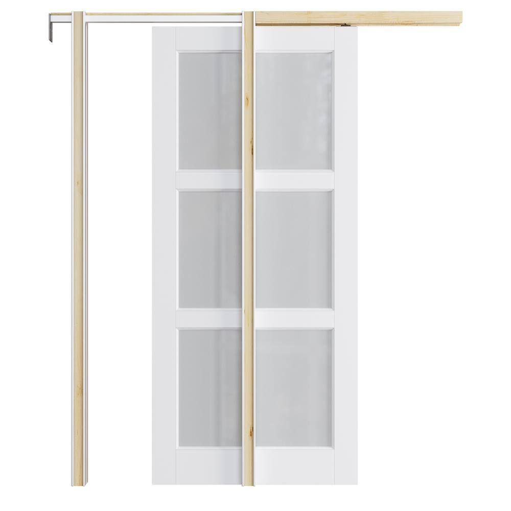 Reviews for ARK DESIGN 36 in. x 96 in. 3-Lite Glass White Primed MDF ...