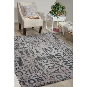 Pattern Destinations Graphite 8 ft. x 11 ft. Abstract Modern Indoor/Outdoor Patio Area Rug
