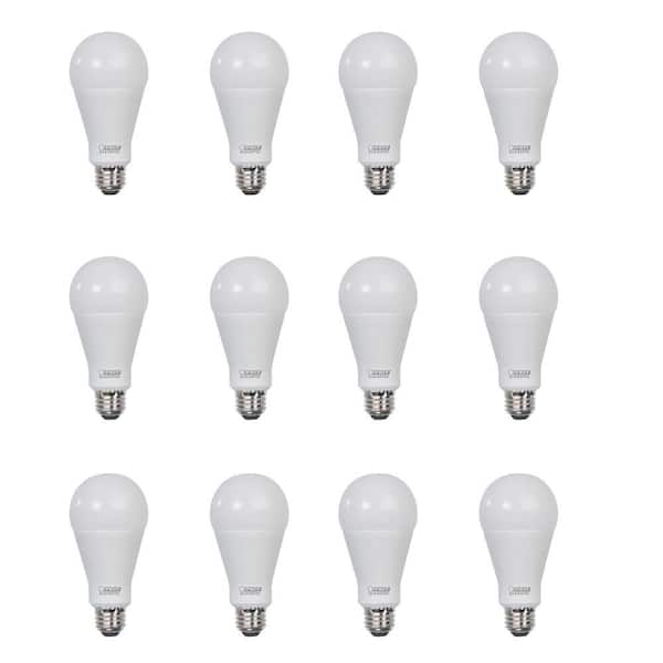 Feit Electric 300-Watt Equivalent A23 Non-Dimmable High Brightness Frosted E26 Medium Base LED Light Bulb Bright White 3000K (12-Pack)