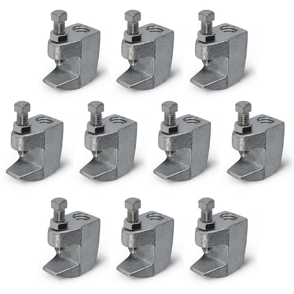 PLUMBFLEX Junior Beam Clamp for 3/8 in. Threaded Rod in Electro Galvanized Steel (10-Pack)