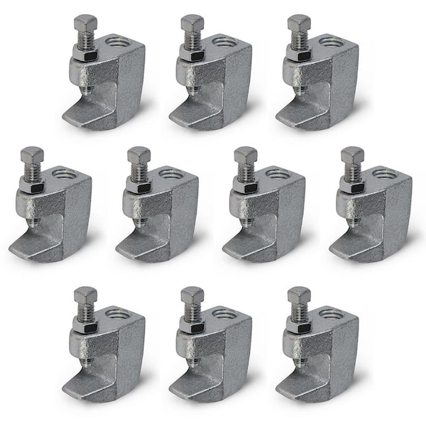 The Plumber's Choice Junior Beam Clamp for 3/8 in. Threaded Rod in Electro Galvanized Steel (10-Pack)