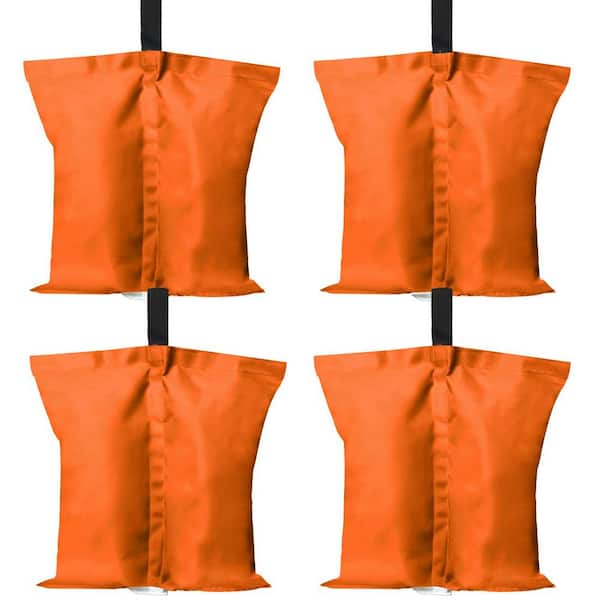 Angel Sar Canopy Weights Gazebo Tent Sand Bags in Orange, 4-Pack
