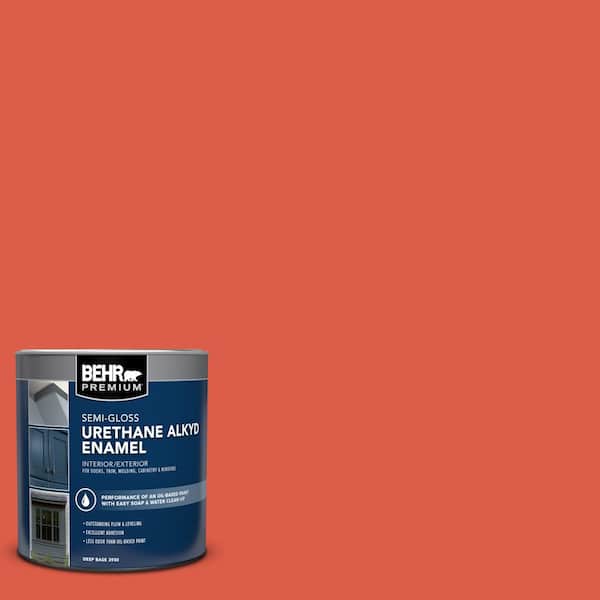 1 qt. #P180-6 Pimento Semi-Gloss Enamel Urethane Alkyd Interior/Exterior Paint