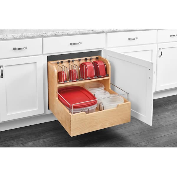 Rev-A-Shelf 18.88 in. H x 20.5 in. W x 21.56 in. D Wood Food Storage  Container Organizer for Base 21 Cabinets 4FSCO-24SC-1 - The Home Depot