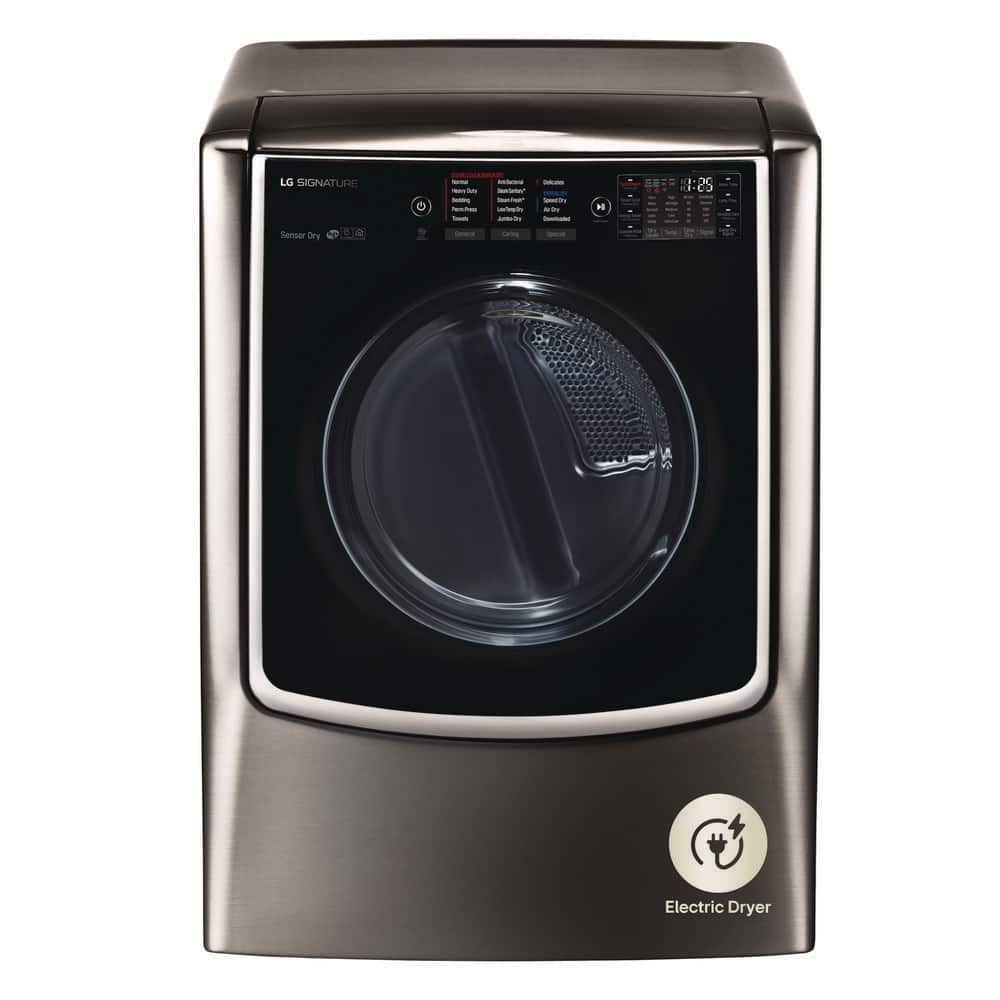 SIGNATURE 9.0 Cu. Ft. Vented SMART Electric Dryer in Black Stainless Steel with Touch Control Panel and TurboSteam
