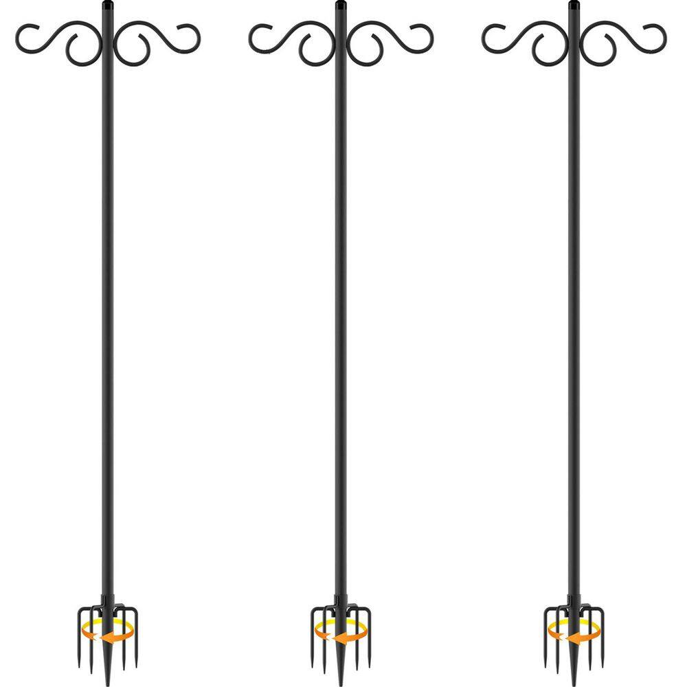 PALEO 90 in. Black Double Shepherds Hooks for Outdoor 3-Count price history on PriceWatchPro