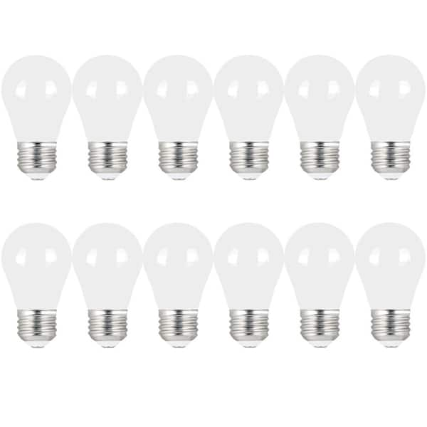 Feit Electric 60-Watt Equivalent A15 Dimmable Filament CEC White Glass LED Ceiling Fan Light Bulb, Bright White 3000K (12-Pack)